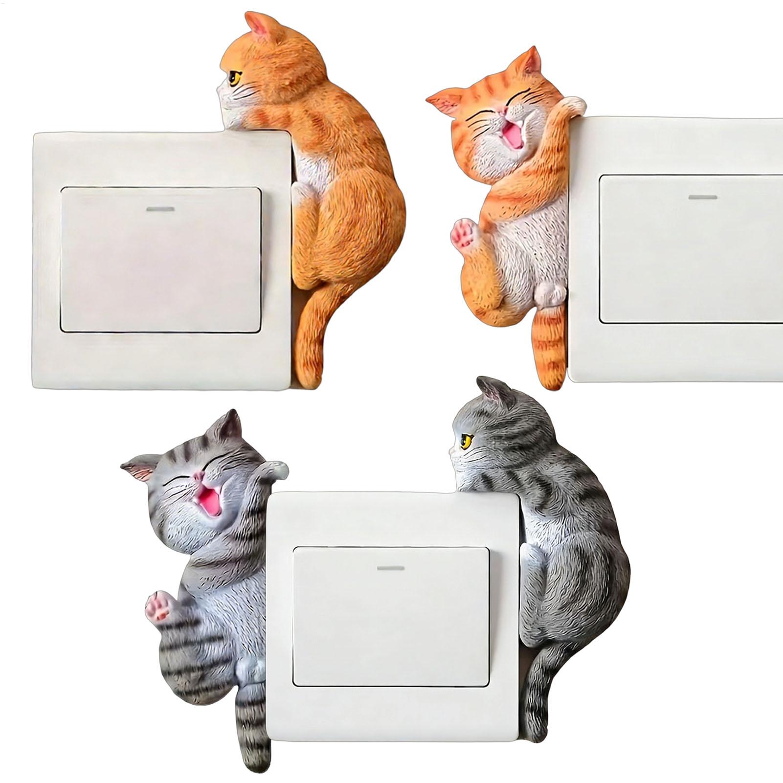 Outlet Cover Childproof - Light Button Sticker 2 Piece Cat