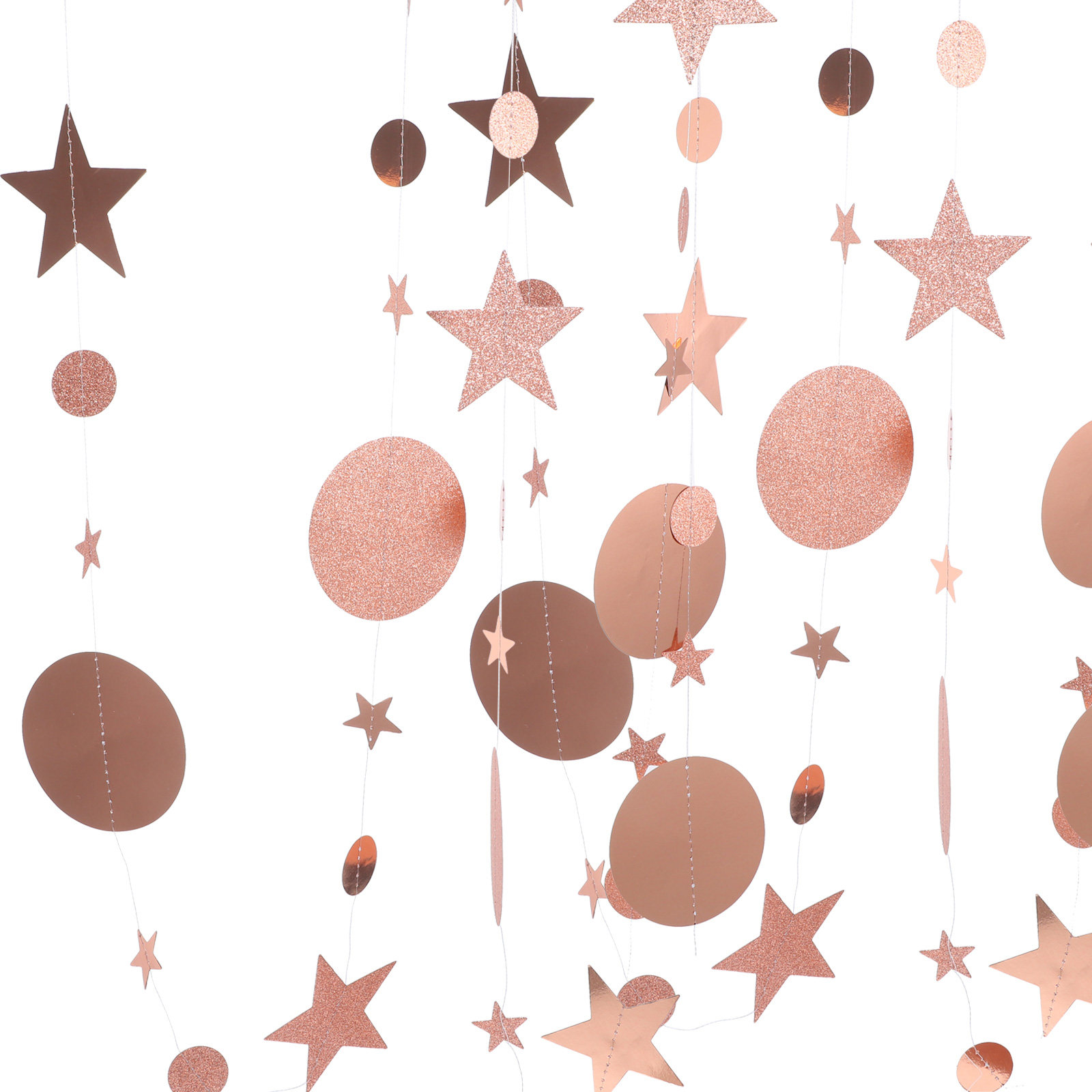 Baby Nursery Bunting - 2Pcs Hanging Star Circle Garland Banner
