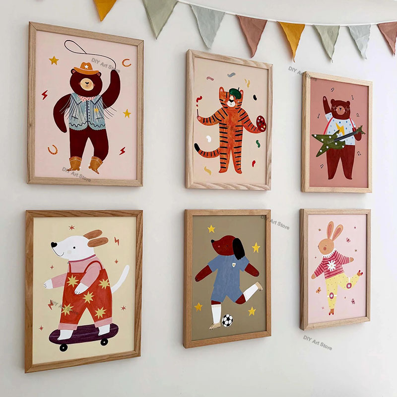 Baby Nursery Things - Funny Cartoon Animal Nursery Wall Art