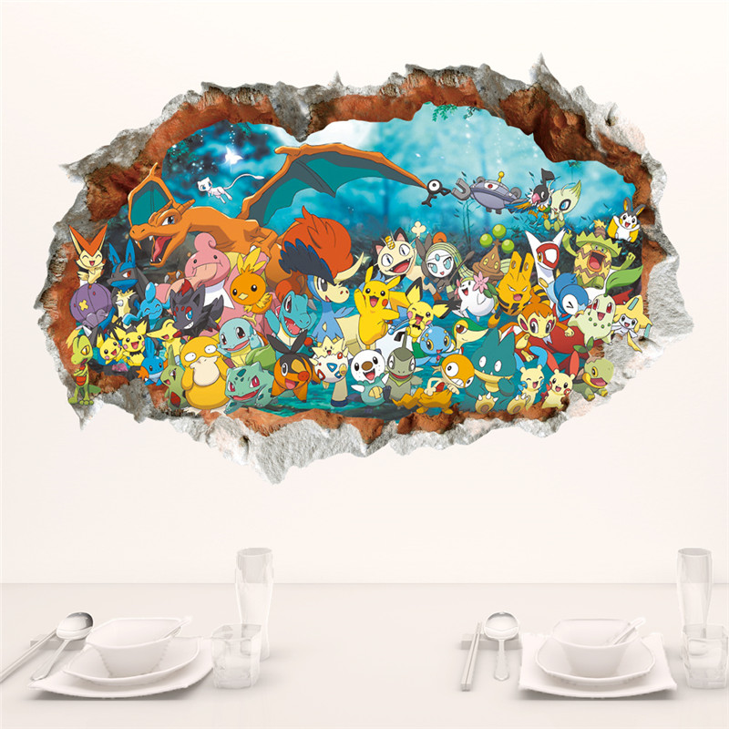 Baby Nursery Vinyl - Cartoon Pokémon Pikachu Wall Sticker For