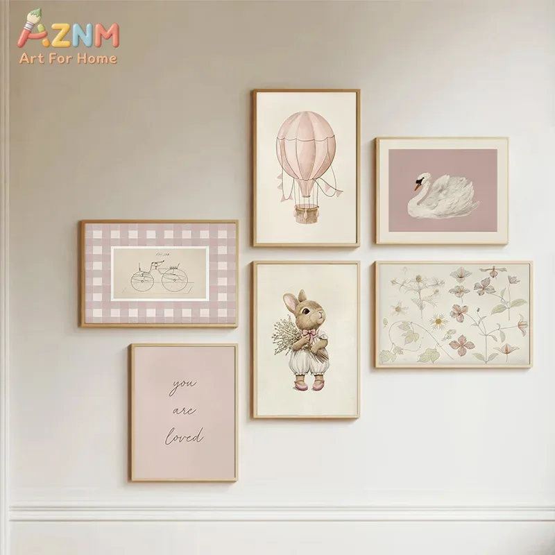 AZNM Boho Bunny Hot Air Balloo - Baby Nursery Vintage Decor review and price
