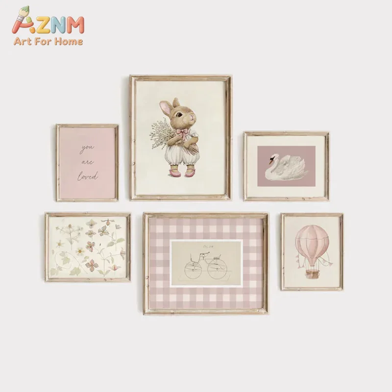 AZNM Boho Bunny Hot Air Balloo - Baby Nursery Vintage Decor review and price