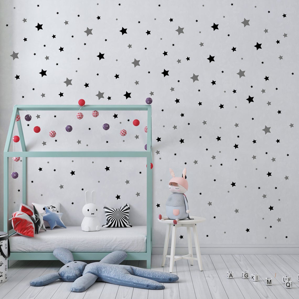 Cartoon 65Pcs Star Wall Sticke - Baby Nursery Package review and price
