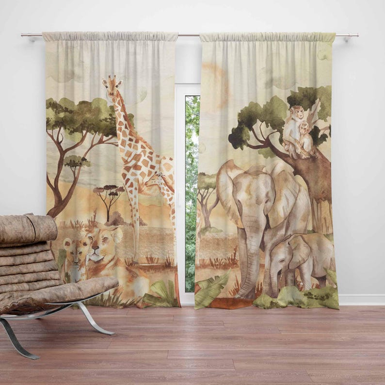 Mom and Baby Curtains Safari A - Baby Nursery Blackout Curtains review and price