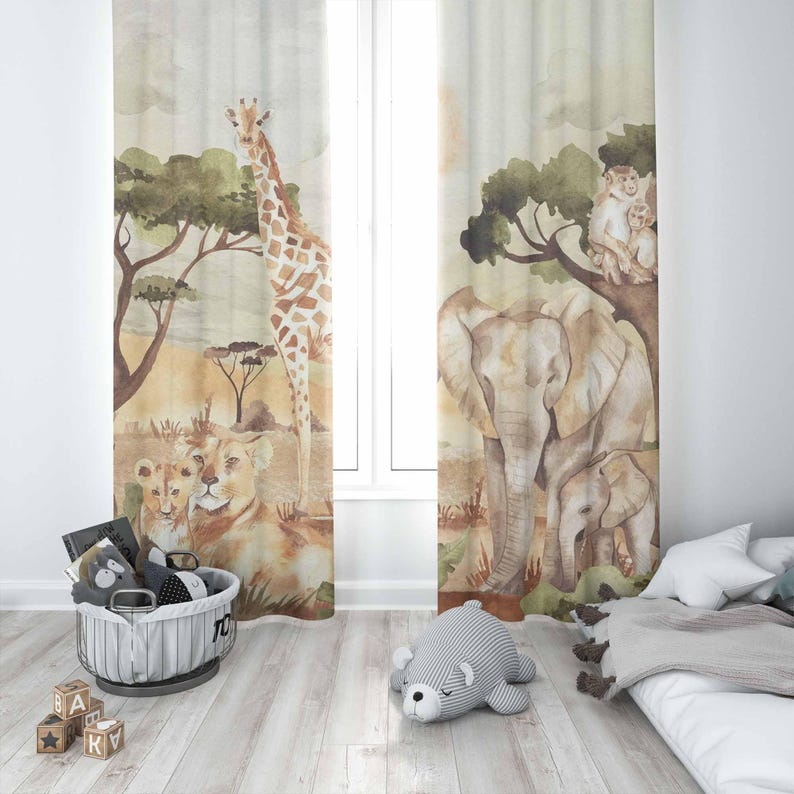 Mom and Baby Curtains Safari A - Baby Nursery Blackout Curtains review and price