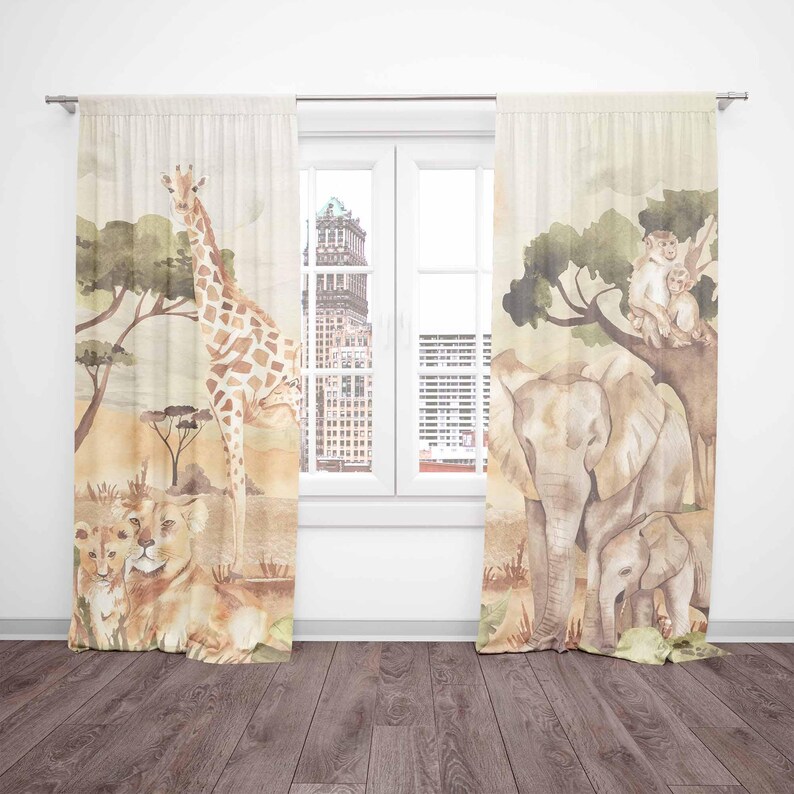 Mom and Baby Curtains Safari A - Baby Nursery Blackout Curtains review and price