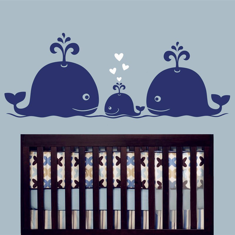 New Cute Whale Hearts Family W - Baby Nursery Vintage Decor review and price