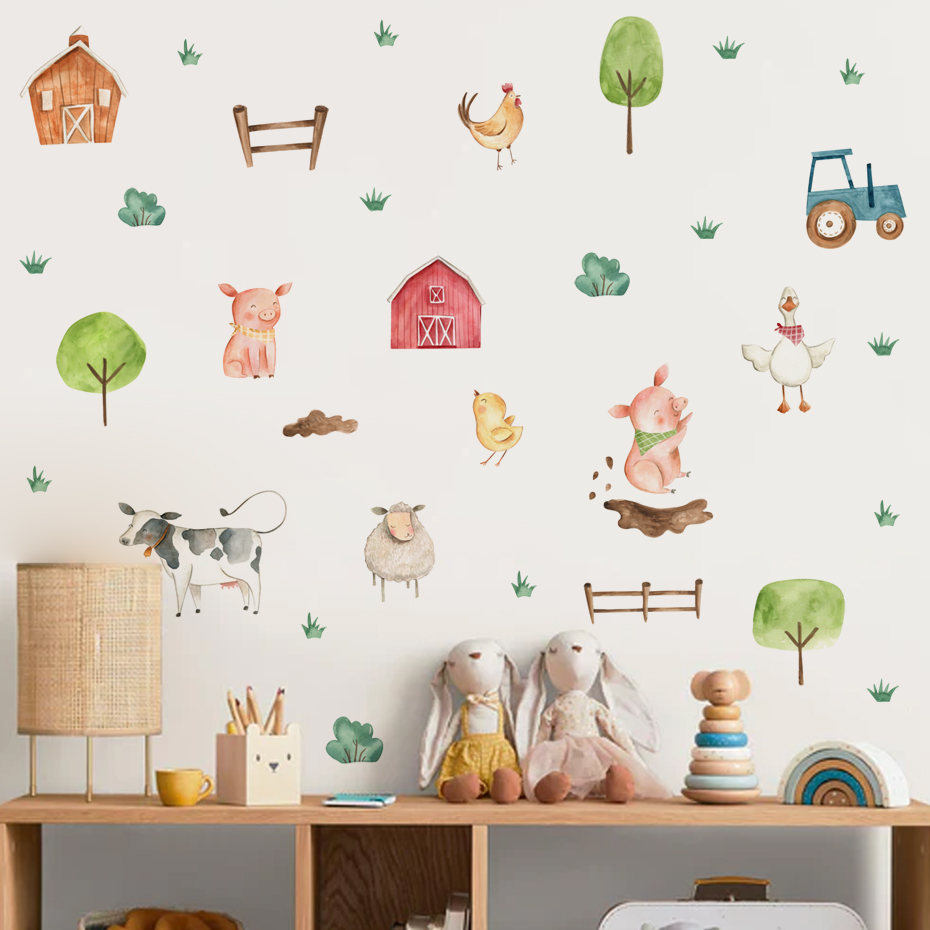 Boho Watercolor Cute Farm Anim - Baby Nursery Package review and price