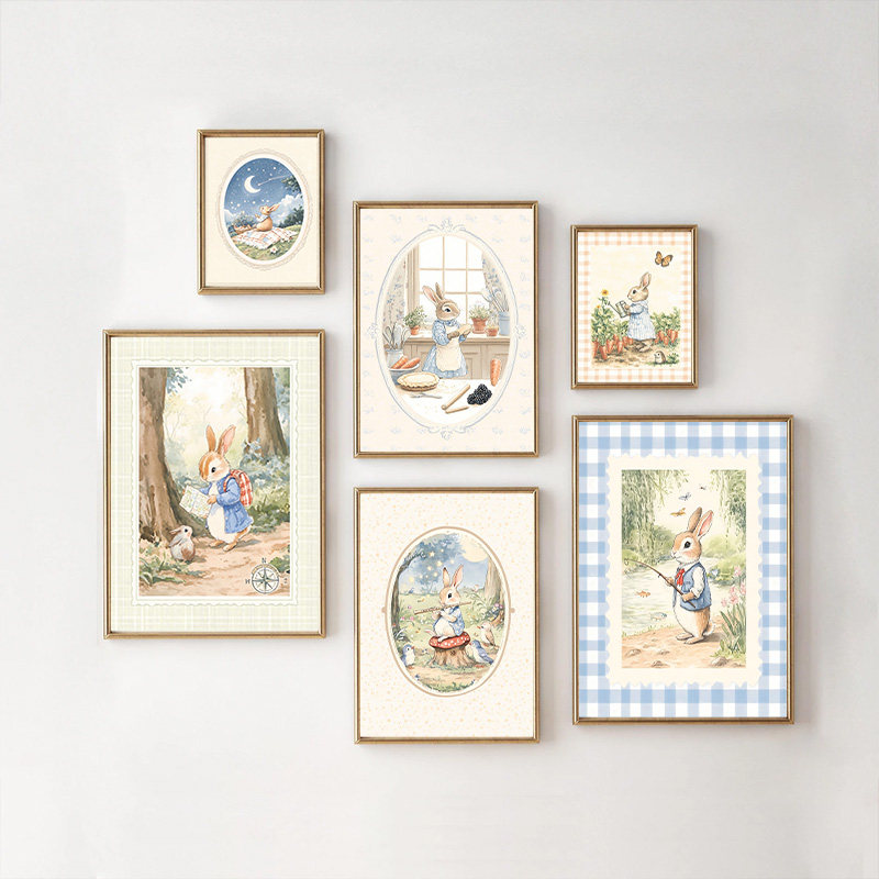 Vintage Boho Blue Plaid Rabbit - Baby Nursery Vintage Decor review and price
