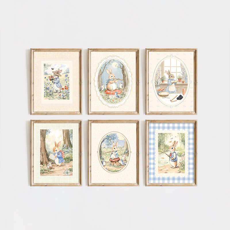 Vintage Boho Blue Plaid Rabbit - Baby Nursery Vintage Decor review and price