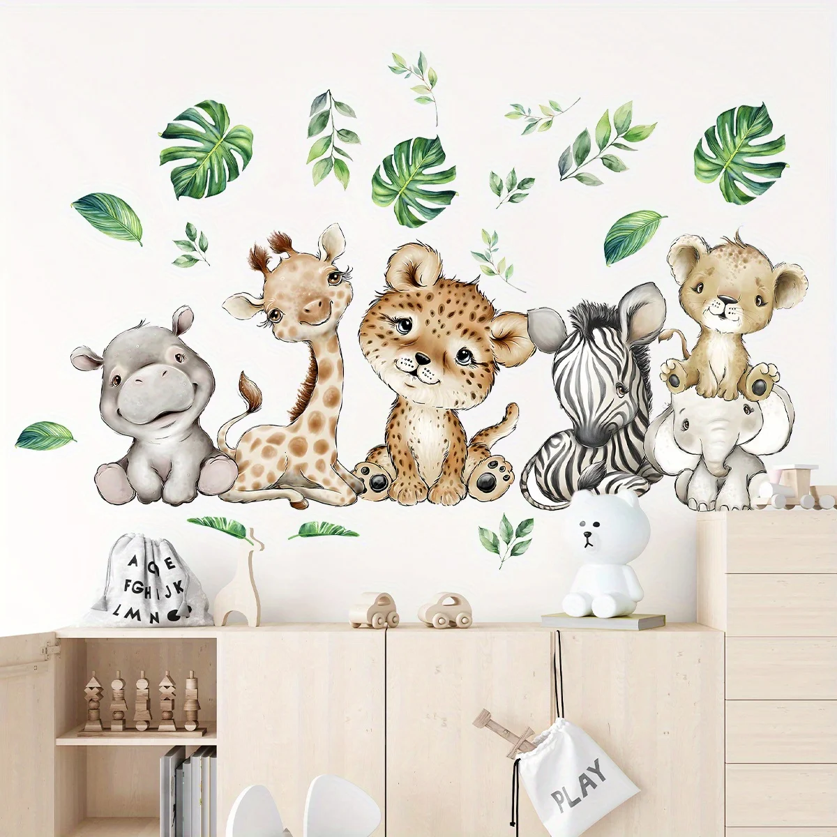 1PC Cartoon Cute Hippo Tiger E - Baby Nursery Vinyl review and price