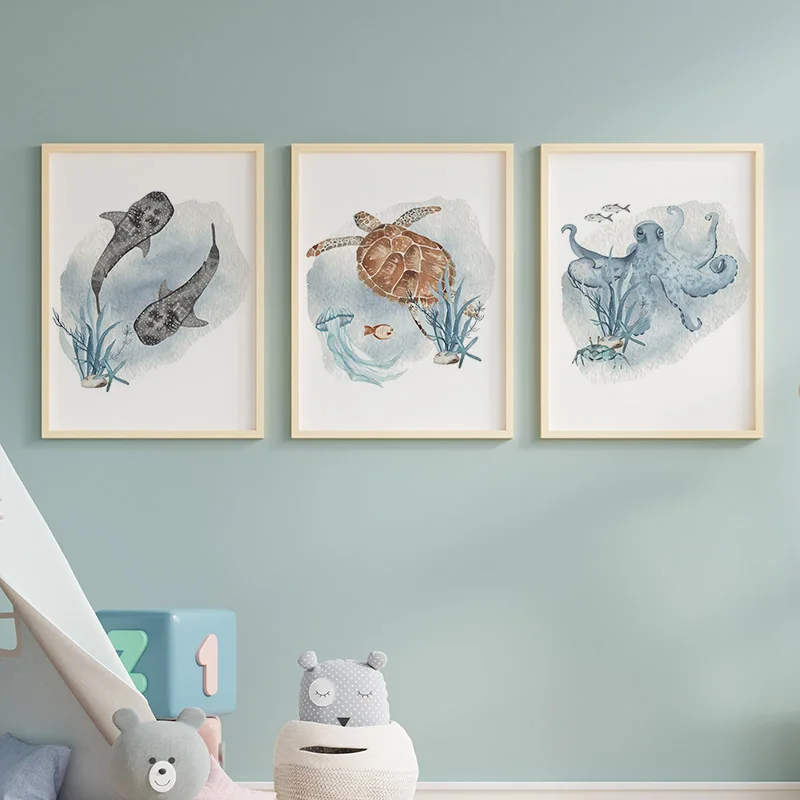 Posters And Prints Whale Fish  - Baby Nursery Animal Pictures review and price