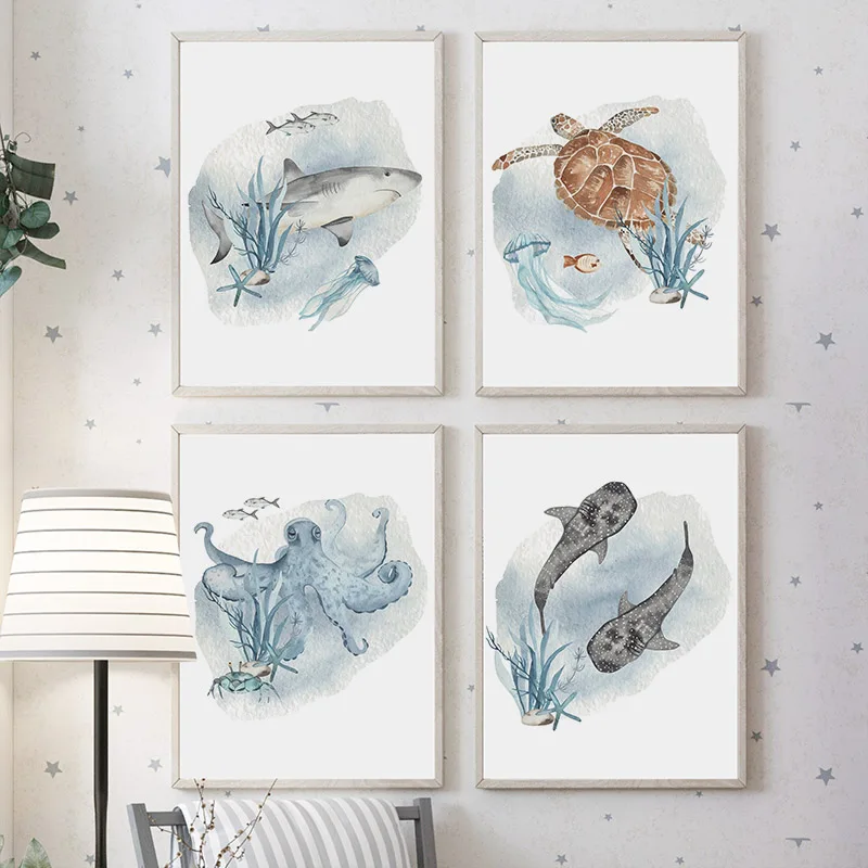 Posters And Prints Whale Fish  - Baby Nursery Animal Pictures review and price