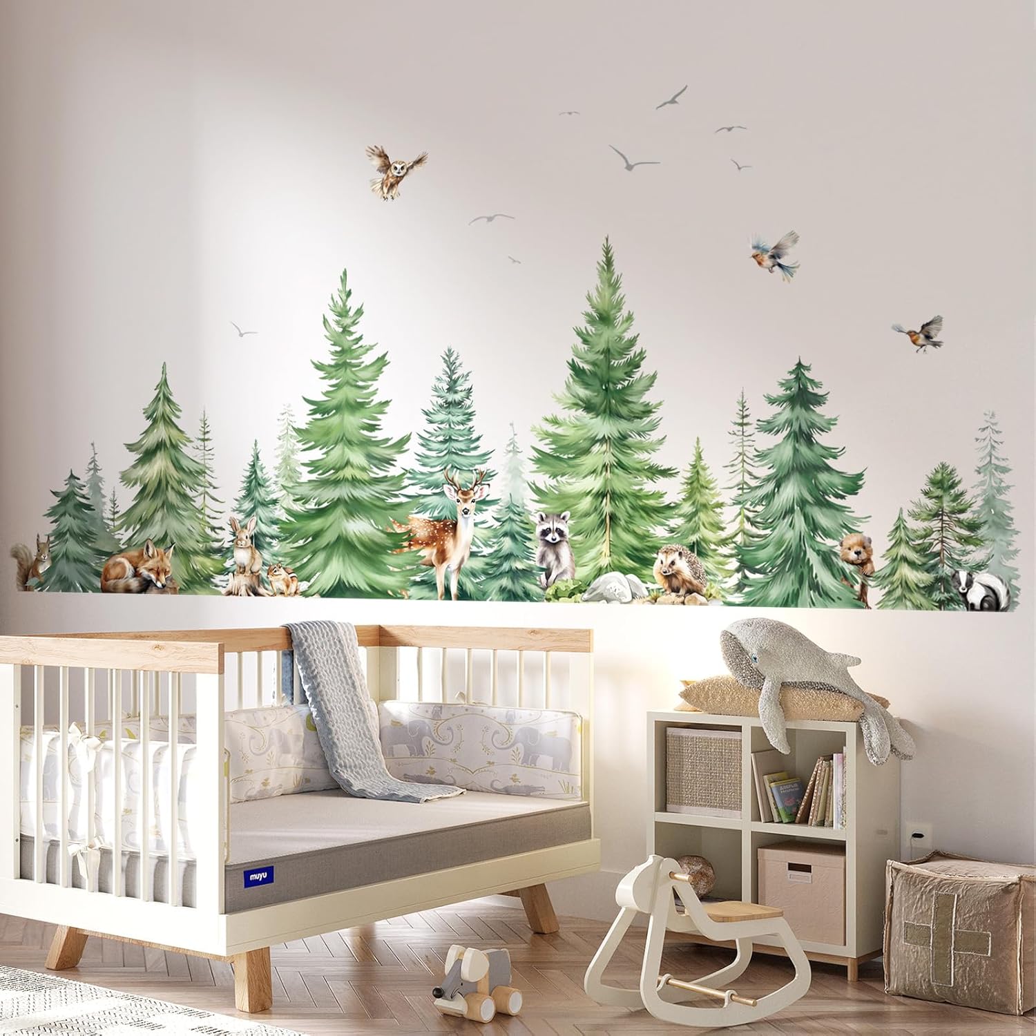 Large Watercolor Pine Tree Ani - Baby Nursery Package review and price