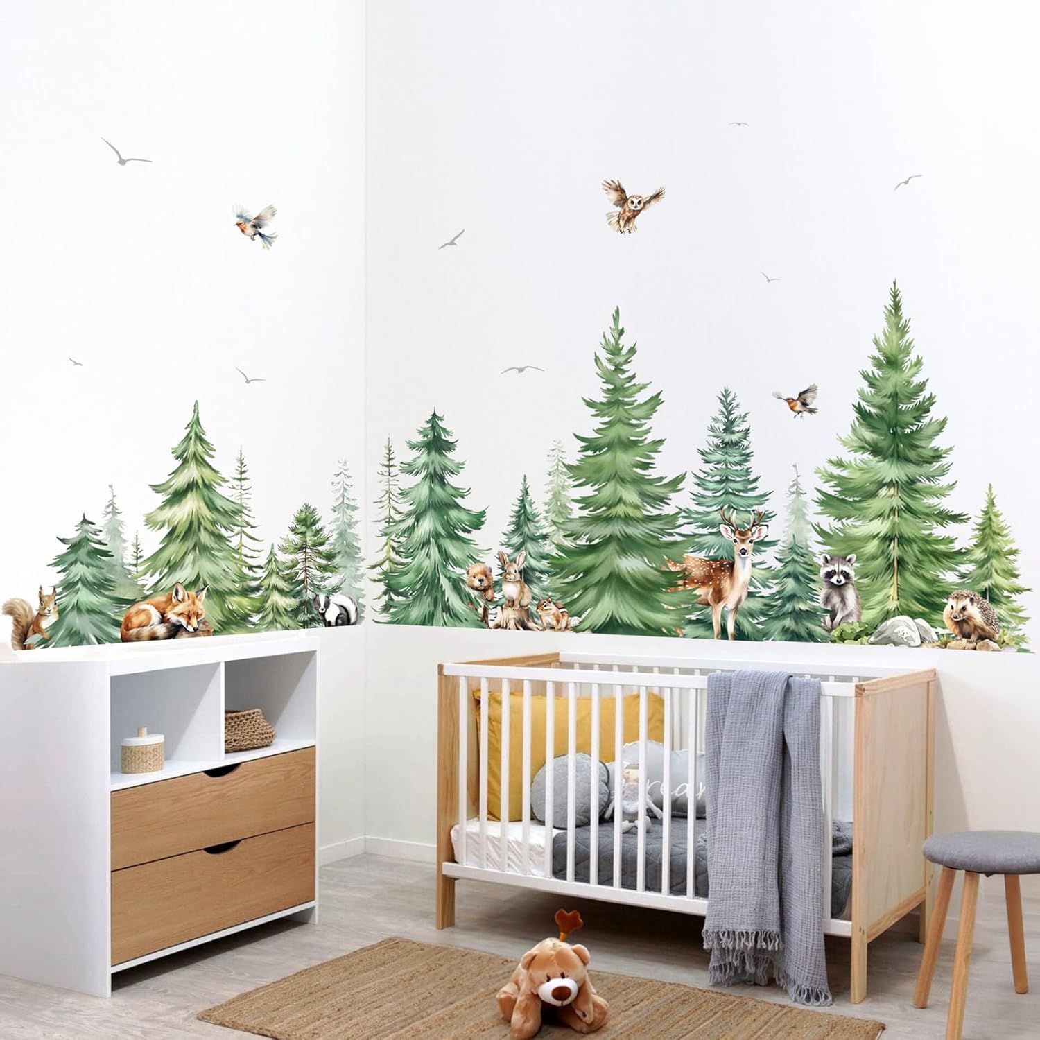 Large Watercolor Pine Tree Ani - Baby Nursery Package review and price