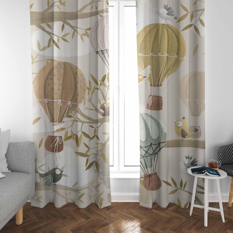 Hot Air Balloon Curtains Bird  - Baby Nursery Blackout Curtains review and price