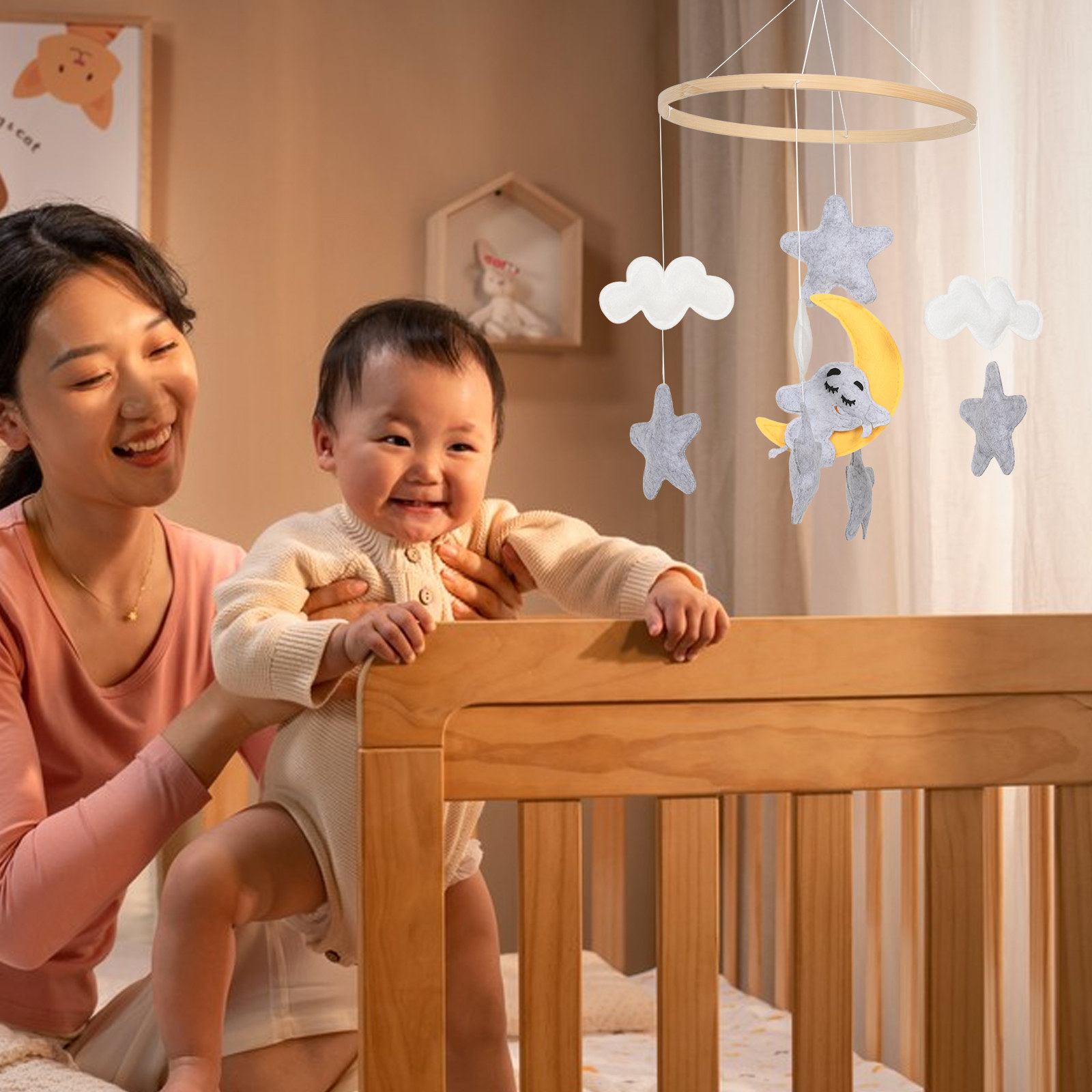 Felt Animal Crib Mobile with E - Baby Nursery Design review and price