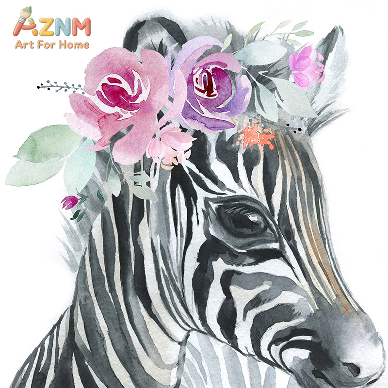 Animals Floral Crown Art Decor - Baby Nursery Animal Pictures review and price