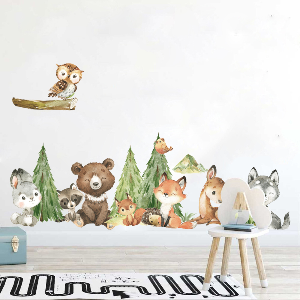 Cartoon Watercolor  Forest Ani - Baby Nursery Package review and price