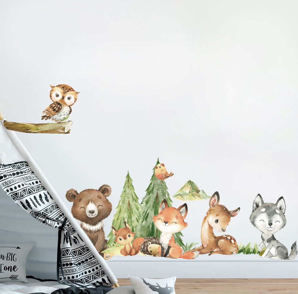 Cartoon Watercolor  Forest Ani - Baby Nursery Package review and price