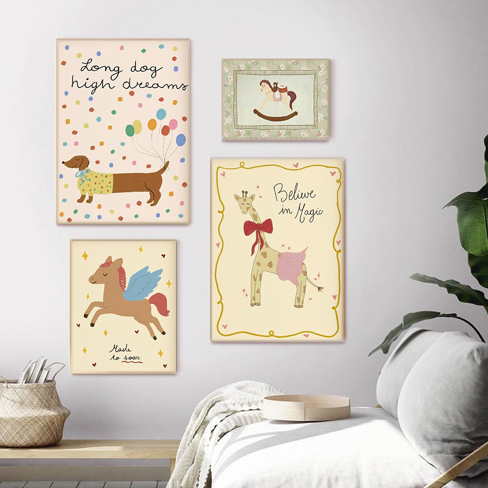 Vintage Rocking Horse Giraffe  - Baby Nursery Quotes review and price