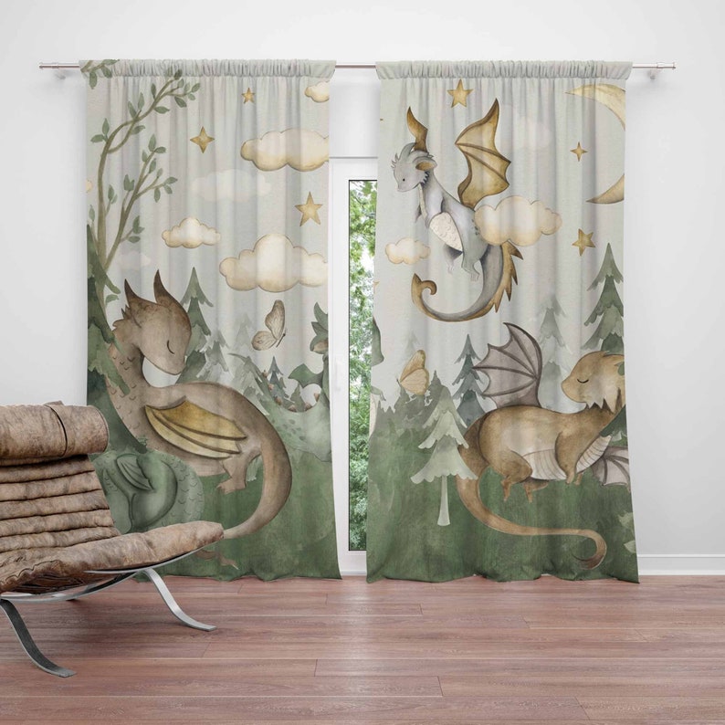 Little Dragon Nursery Curtains - Baby Nursery Blackout Curtains review and price