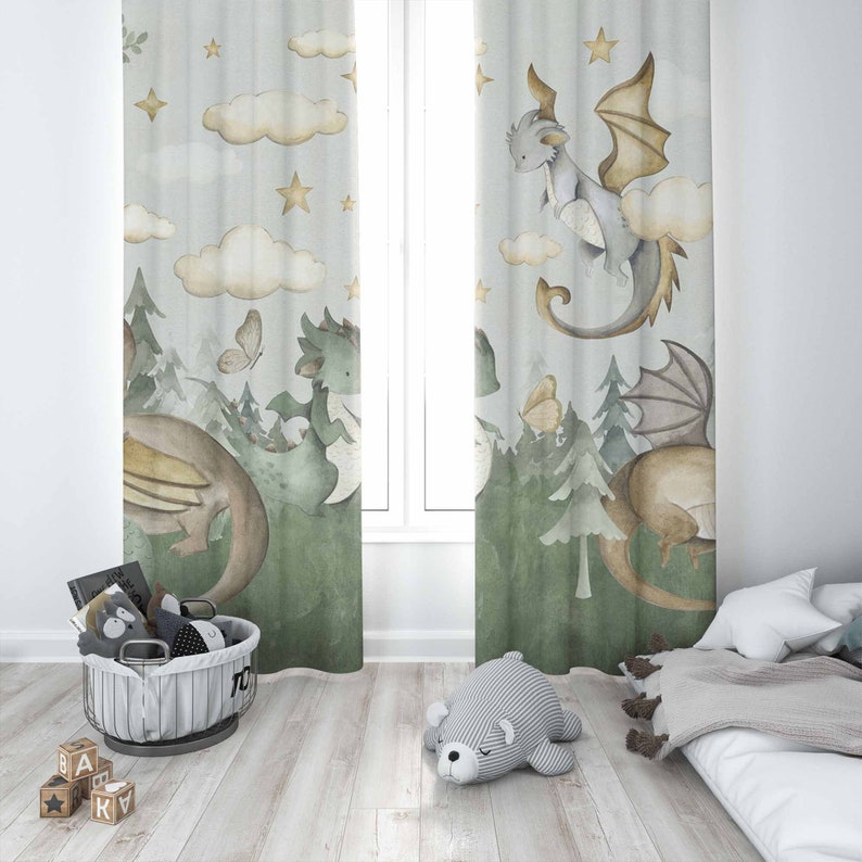 Little Dragon Nursery Curtains - Baby Nursery Blackout Curtains review and price