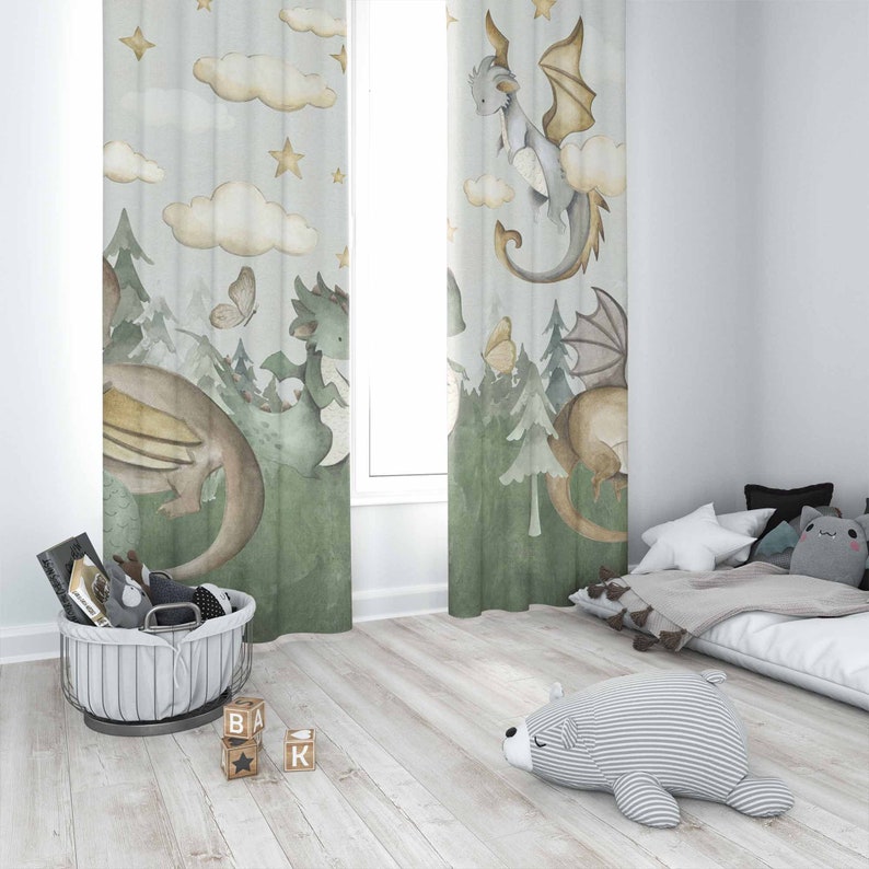 Little Dragon Nursery Curtains - Baby Nursery Blackout Curtains review and price