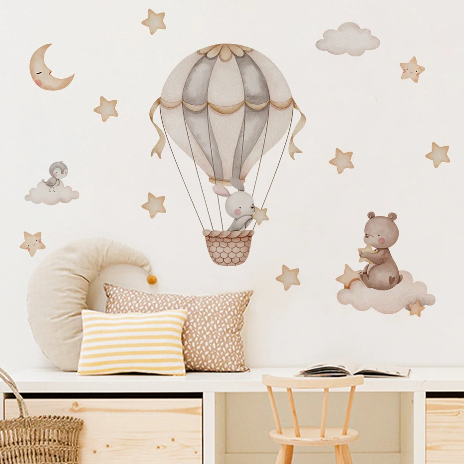 Watercolor Bear Hot Air Balloo - Baby Nursery Design review and price