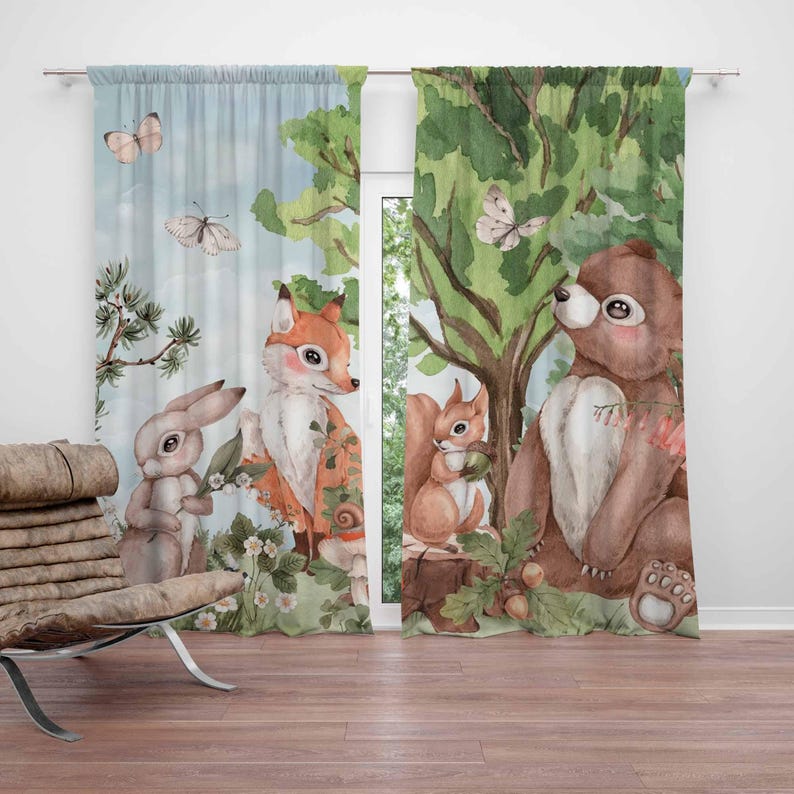 Forest Animals Curtains Kids B - Baby Nursery Blackout Curtains review and price