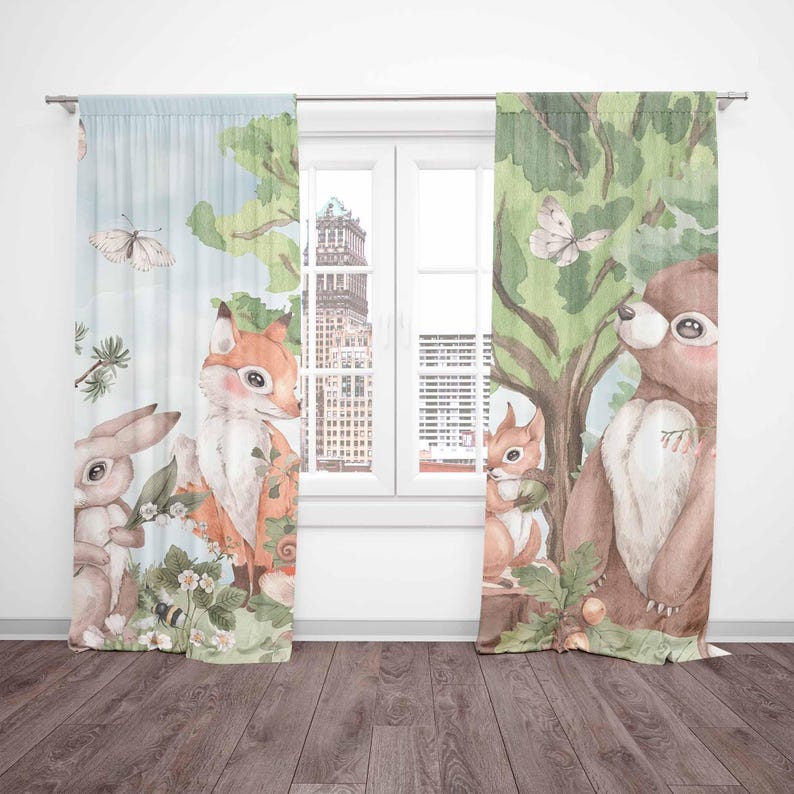 Forest Animals Curtains Kids B - Baby Nursery Blackout Curtains review and price