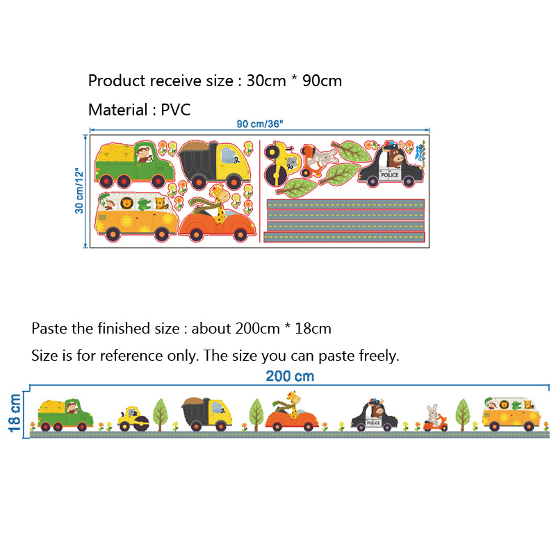 Cartoon Animals Car Wall Stick - Baby Nursery Vinyl review and price