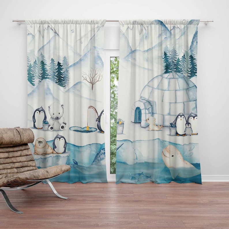 Arctic Animals Nursery Curtain - Baby Nursery Blackout Curtains review and price