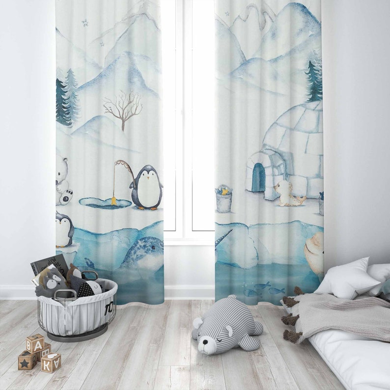 Arctic Animals Nursery Curtain - Baby Nursery Blackout Curtains review and price