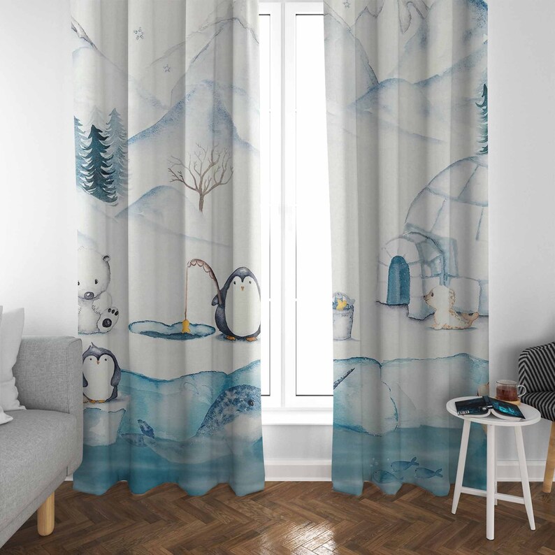 Arctic Animals Nursery Curtain - Baby Nursery Blackout Curtains review and price