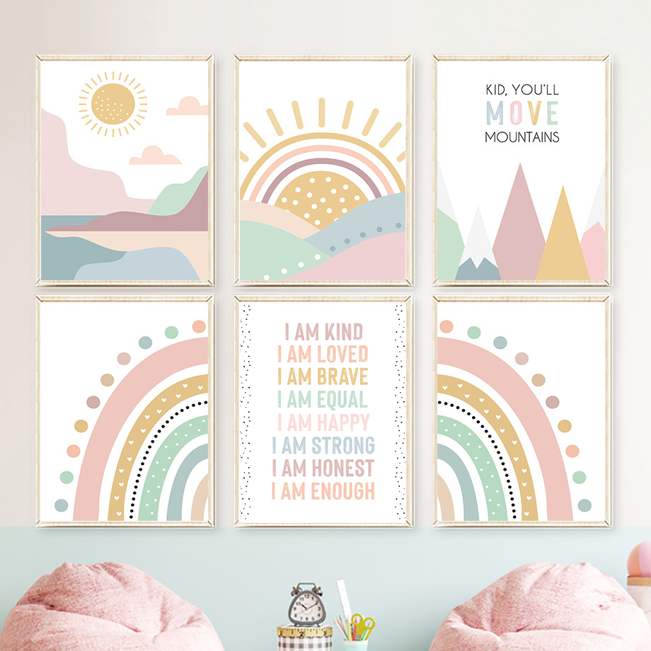 Pink Mountain Sun Rainbow Quot - Baby Nursery Quotes review and price