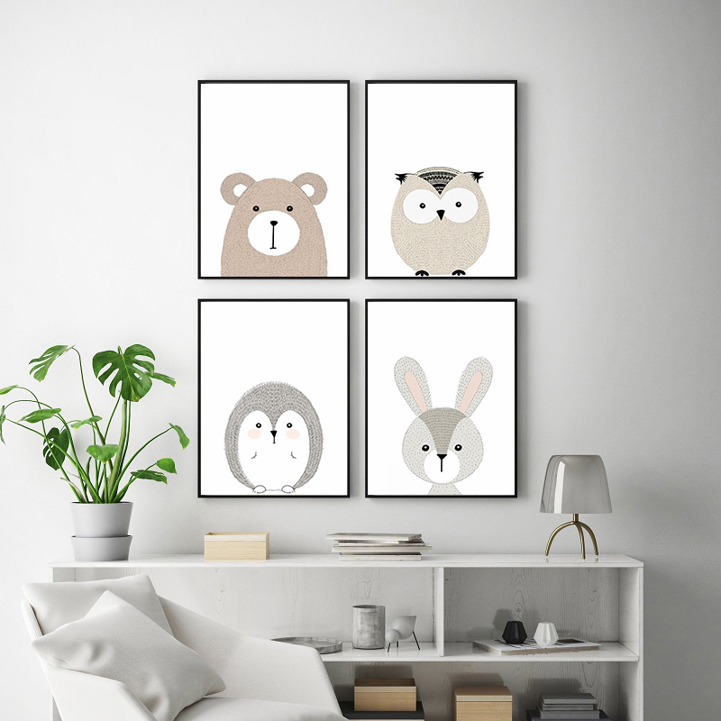 Woodland Cute Animal Cartoon F - Baby Nursery Animal Pictures review and price