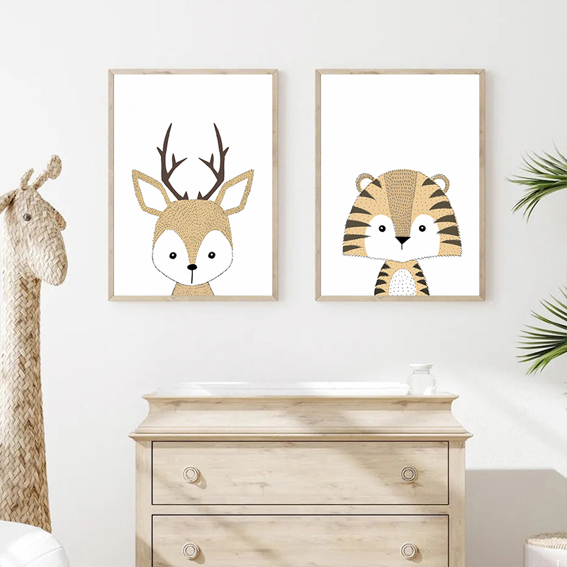 Woodland Cute Animal Cartoon F - Baby Nursery Animal Pictures review and price