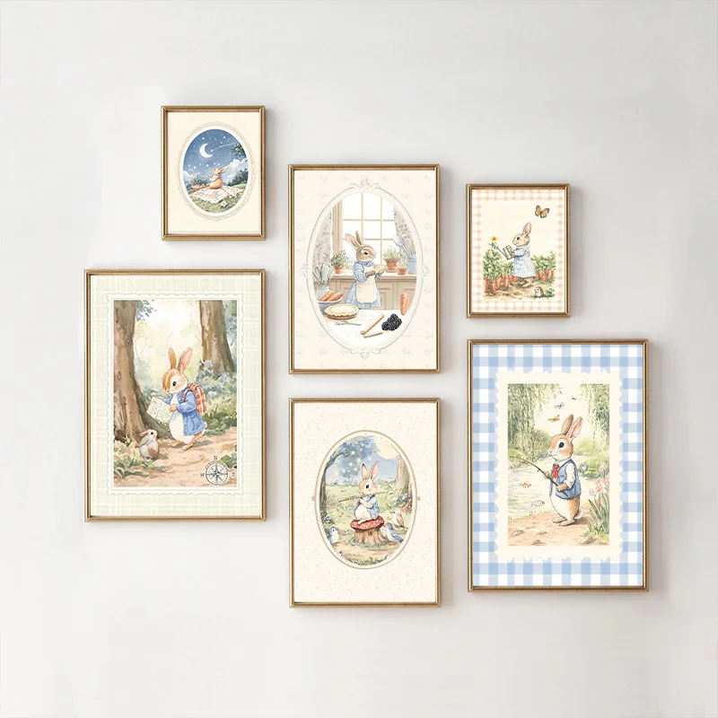 Vintage Boho Blue Plaid Rabbit - Baby Nursery Vintage Decor review and price