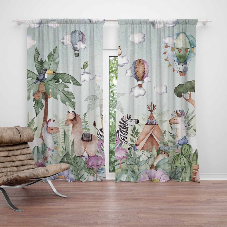 Safari Animals Party Nursery C - Baby Nursery Blackout Curtains review and price