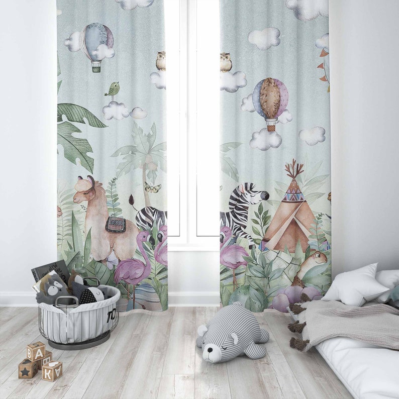 Safari Animals Party Nursery C - Baby Nursery Blackout Curtains review and price