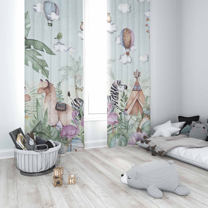 Safari Animals Party Nursery C - Baby Nursery Blackout Curtains review and price