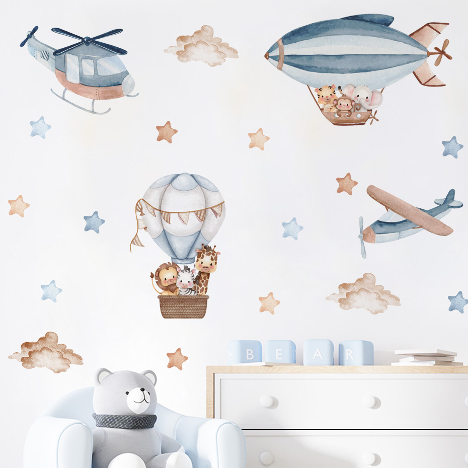 Watercolor Animals Hot Air Bal - Baby Nursery Package review and price