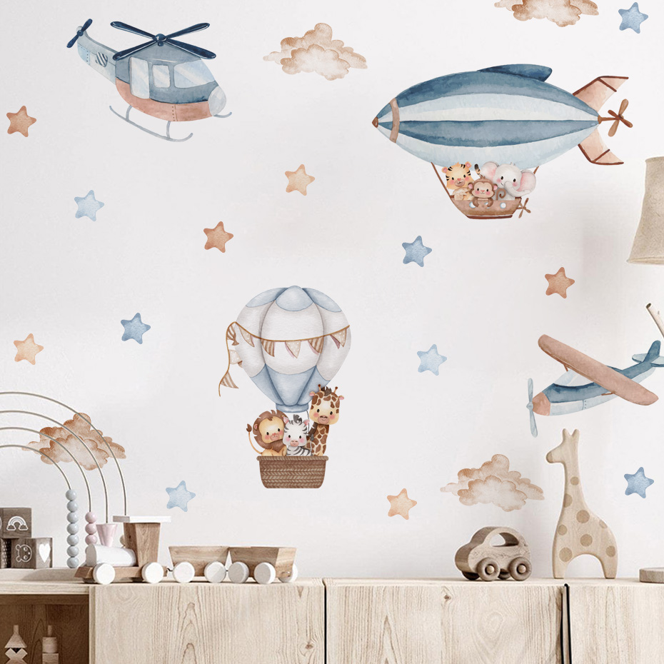 Watercolor Animals Hot Air Bal - Baby Nursery Package review and price