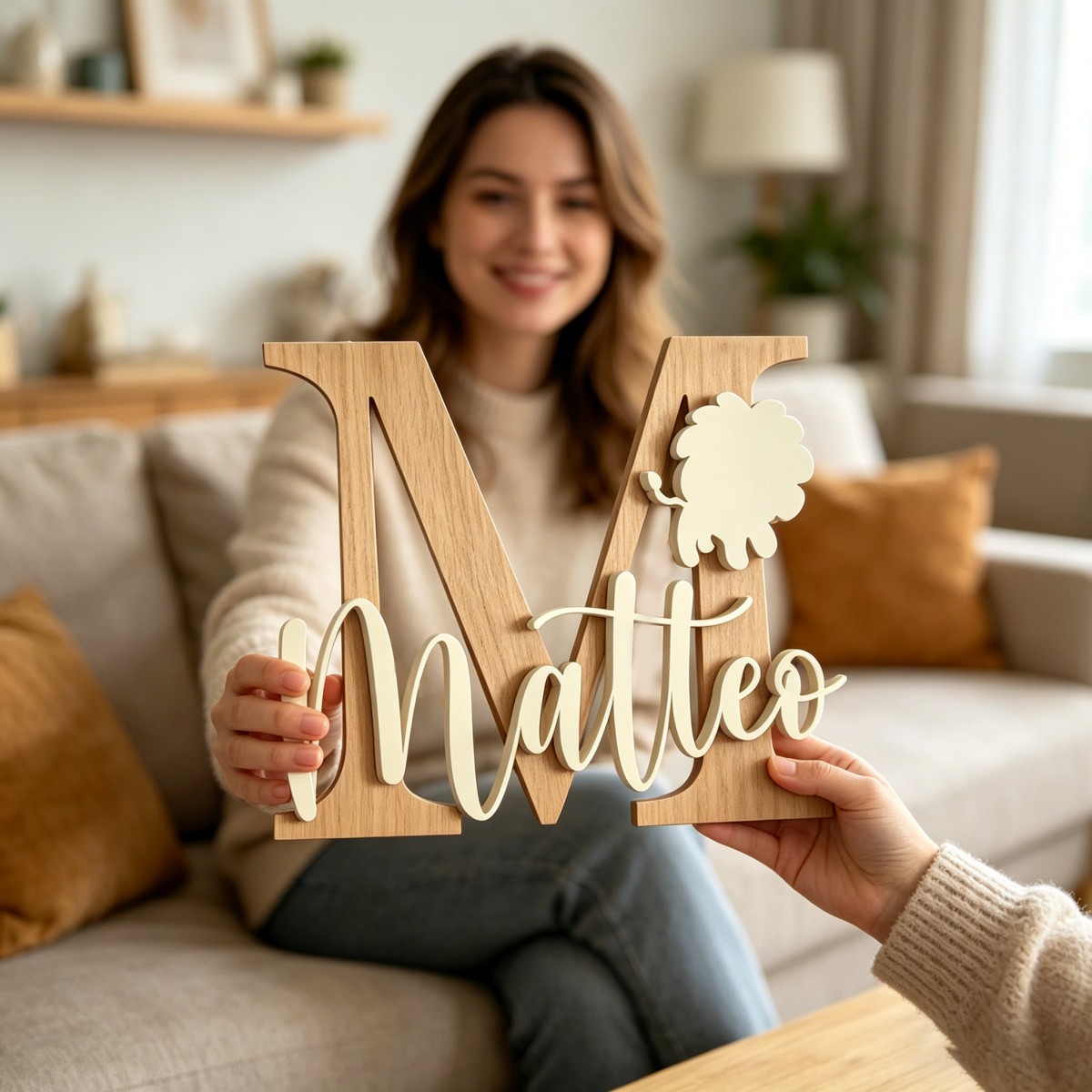 1Pc Custom Lion Name & Initial - Baby Nursery Kids review and price