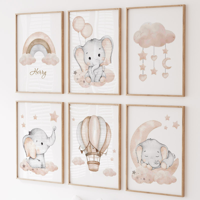 Cute Elephant Hot Balloon Moon - Baby Nursery Kids review and price
