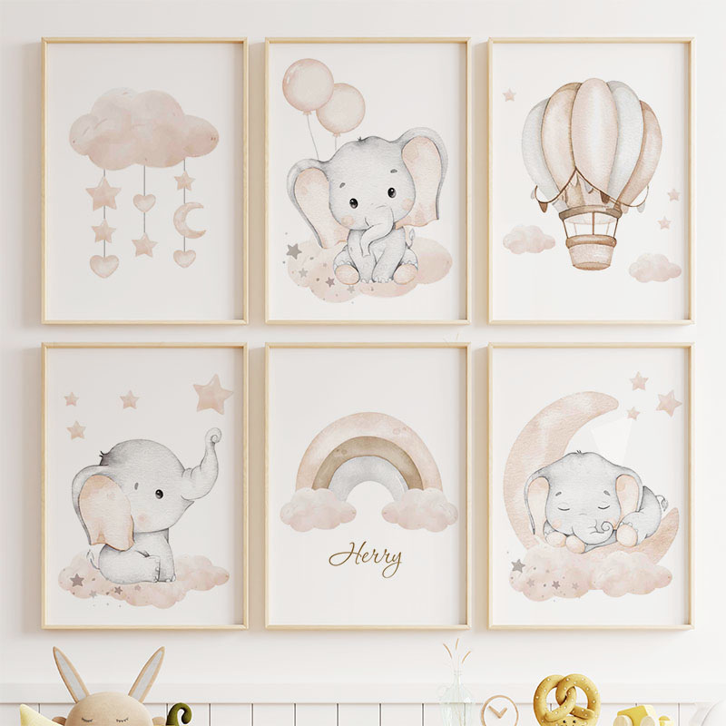 Cute Elephant Hot Balloon Moon - Baby Nursery Kids review and price
