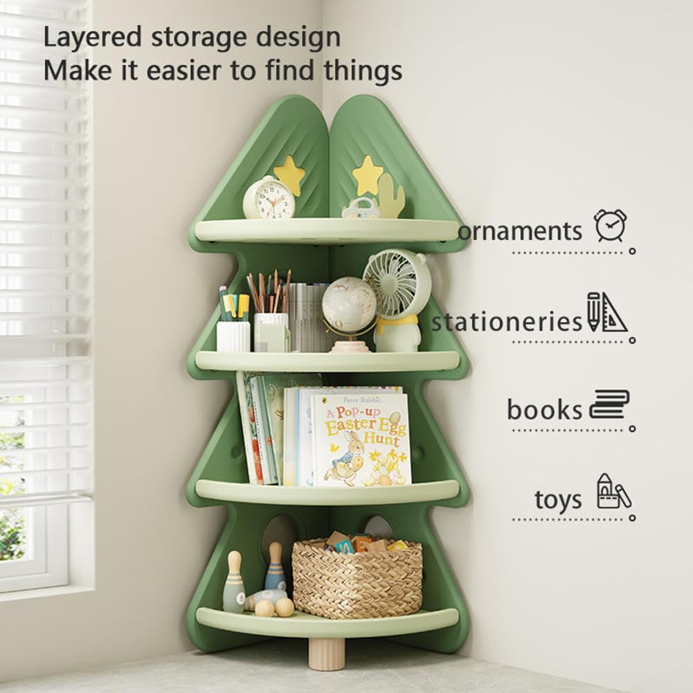 4 Tier Corner Bookshelf Toy St - Baby Nursery Books review and price