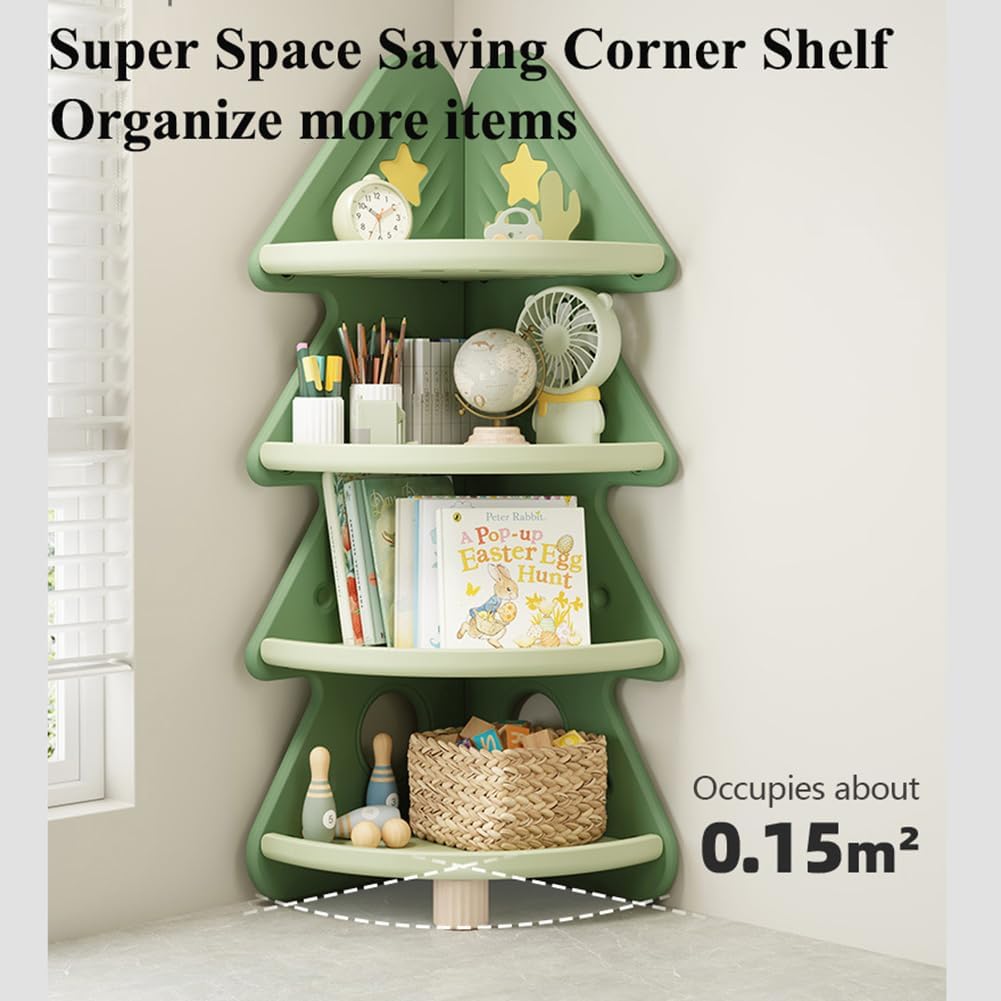 4 Tier Corner Bookshelf Toy St - Baby Nursery Books review and price