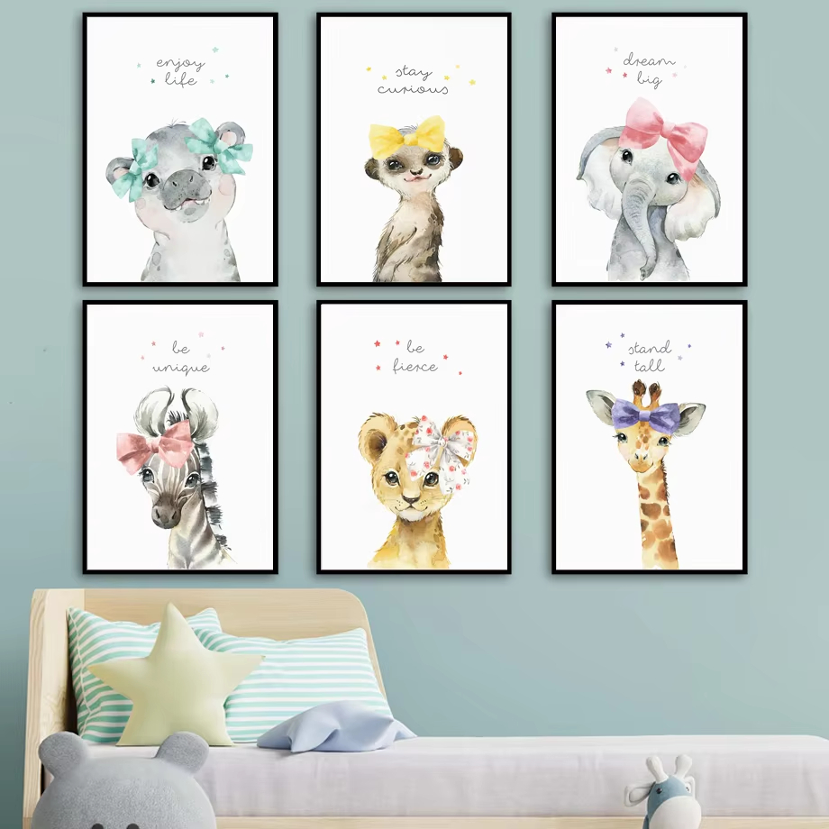 Lion Zebra Giraffe Elephant Hi - Baby Nursery Animal Pictures review and price